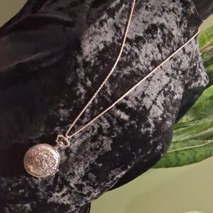 Vintage Gold Long Locket  Pendant Necklace. 34 In Long.